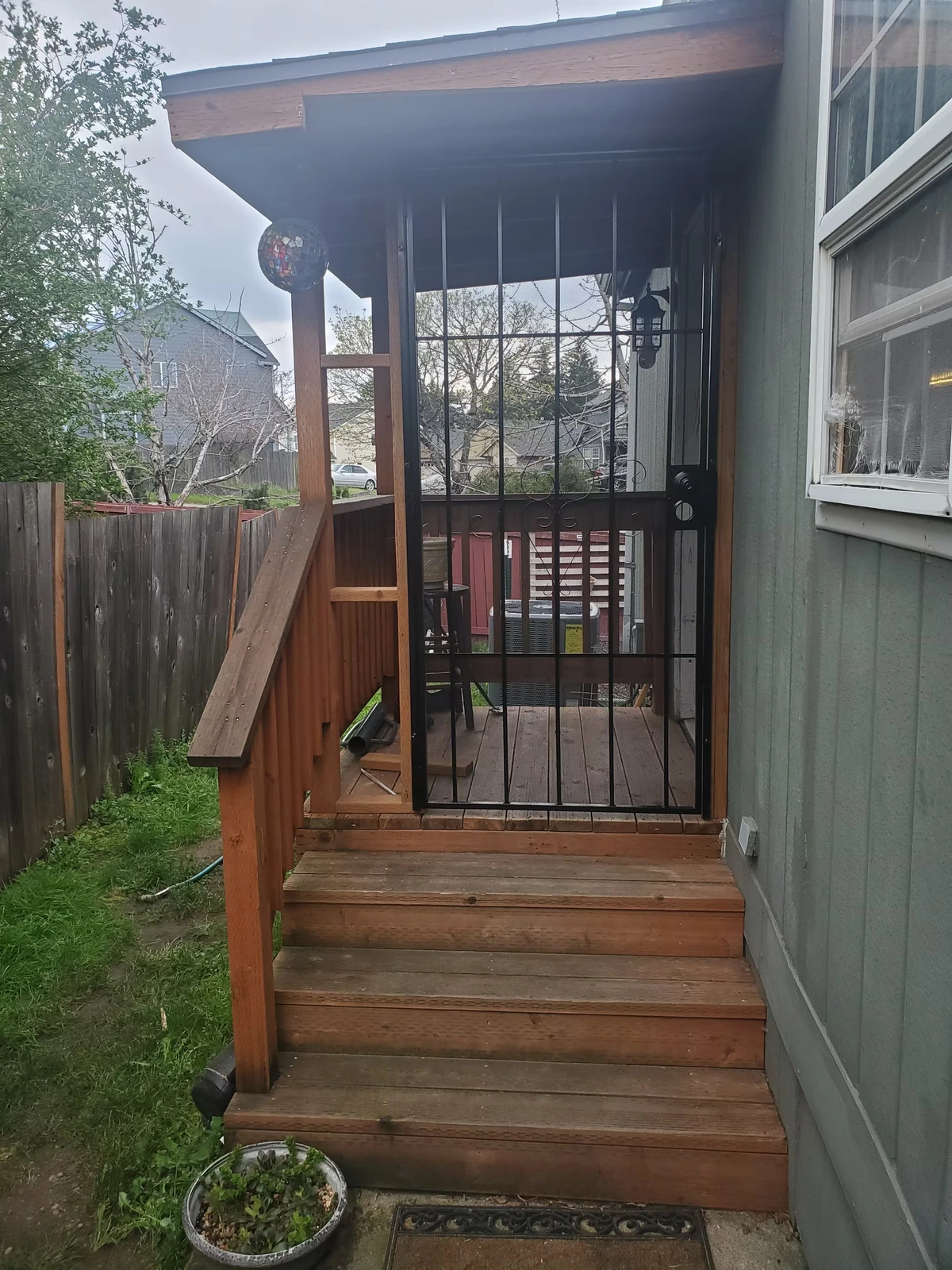 Framed in a screen door for the deck
