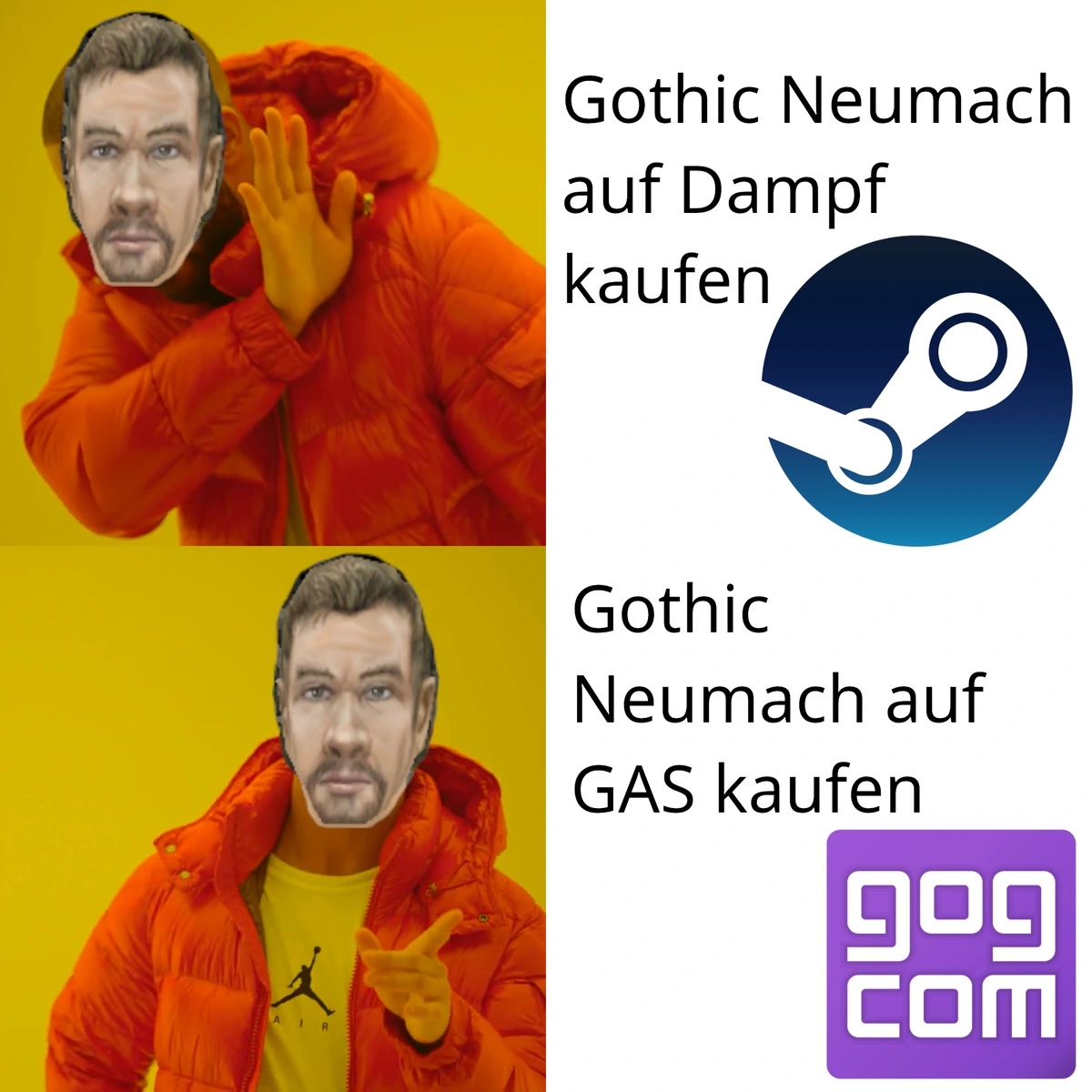 Das klassische Drake maimai aber mit Gothic Charakter als Kopf. Abgelehnt wird Gothic Neumach auf Dampf kaufen, kühl ist Gothic Neumach auf GAS kaufen. Dampf ist Steam und GAS ist GOG mit Logo erklärt.